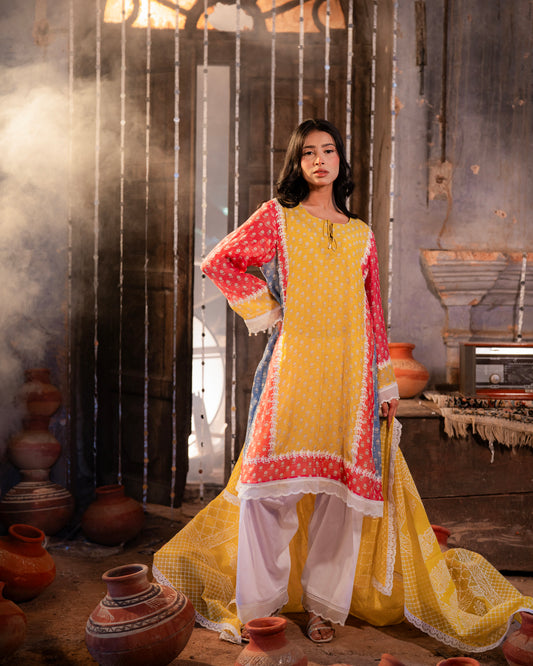 Mul Chanderi fancy with Ari work