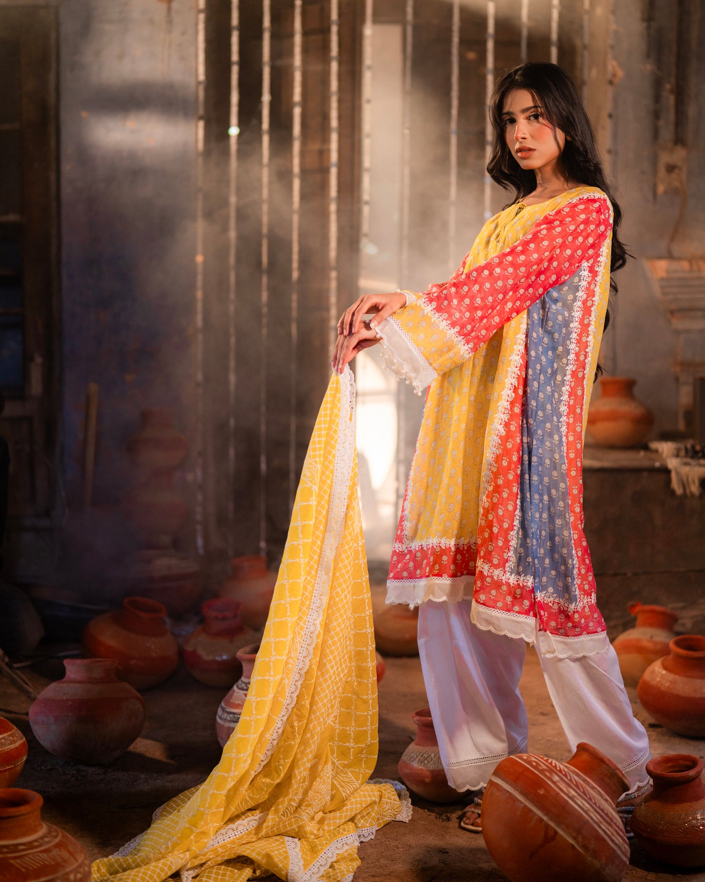 Mul Chanderi fancy with Ari work