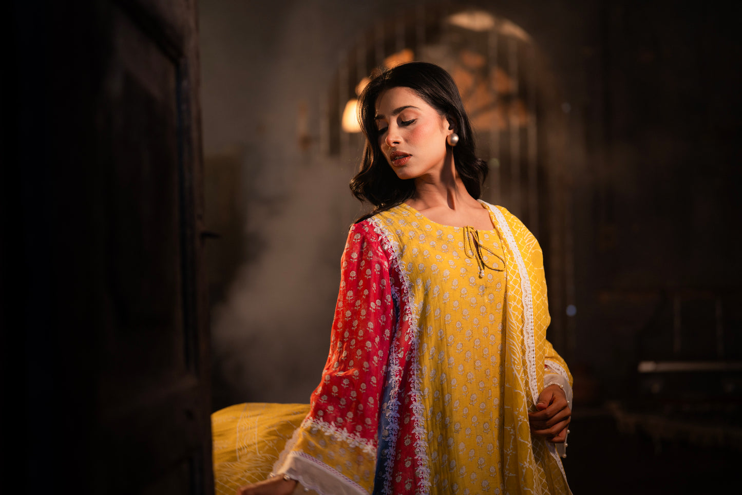 Mul Chanderi fancy with Ari work