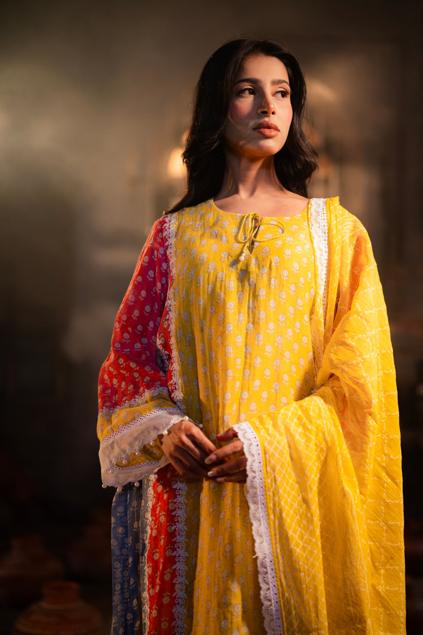 Mul Chanderi fancy with Ari work